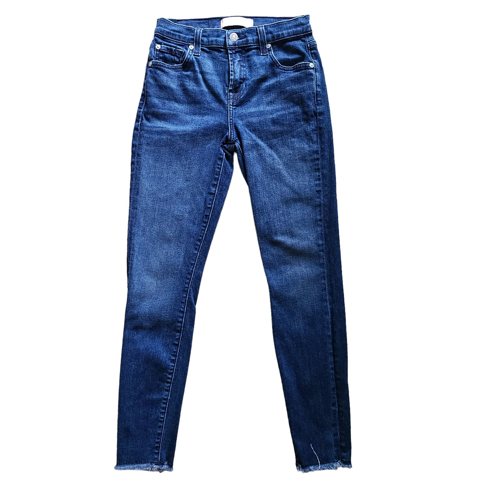 7 FOR ALL MANKIND Luxe Vintage The Ankle Skinny Raw Hem Jeans Indigo Women's 24‎ - Picture 2 of 14